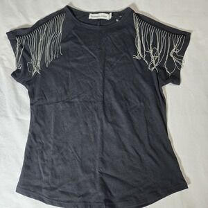 New Rebecca Minkoff Shirt Black Dressy Casual Western Rodeo Size Small